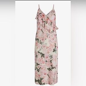 Express Floral Dress - Pink and Cream